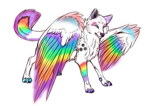 Anime Wolf With Wings Drawing