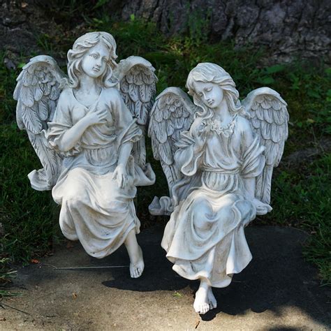 Purchase The 14 Gray Decorative Sitting Angel Outdoor Garden Statues