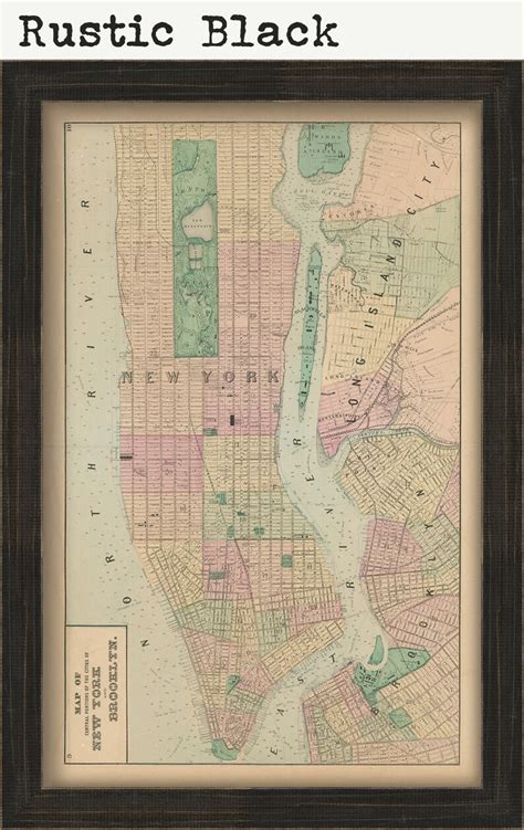 New York City And Brooklyn New York 1873 Map Replica And Etsy