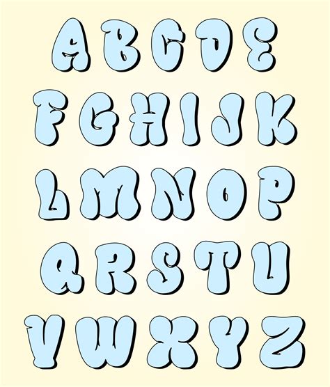 How To Draw Graffiti Bubble Letters Alphabet