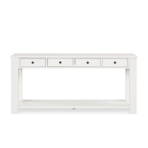 Utopia 4niture Evie 63 In Antique White Rectangle Wood Console Table