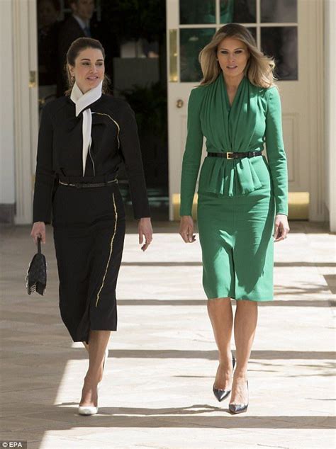 Melania Trump Looked Elegant As She Met Queen Rania Of Jordan Trump Fashion Fashion Queen Rania