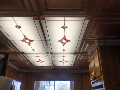 No interference with original ceiling panels. Portfolio of Decorative Fluorescent Light Cover installations