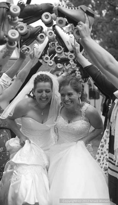 Lovely Lesbian Lesbianwedding Rollerderby Lesbian Wedding Photos Lesbian Wedding