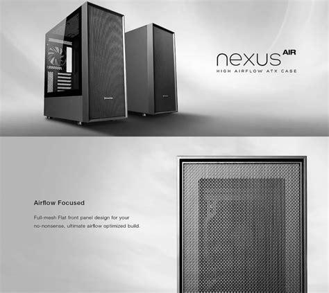 Tecware Gaming Case Nexus Air TG Black ATX - Monaliza