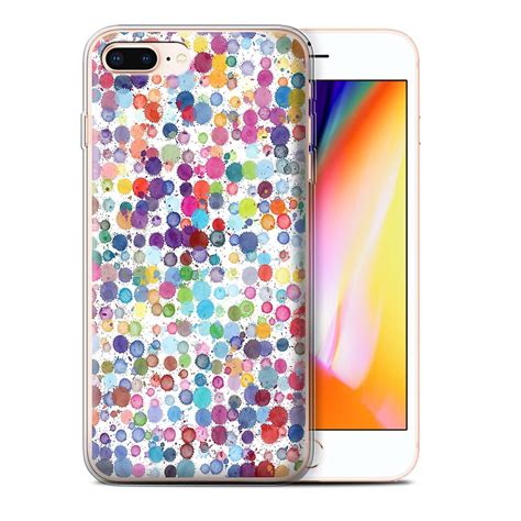 Stuff4 Gel Tpu Casecover For Apple Iphone 8 Pluscolourful Dotswinter
