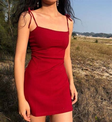 Spaghetti Strap Dress Red Short Olesaweddingdresses Trendy Summer