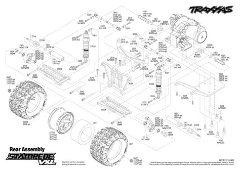 Stampede Vxl 36076 74 Rear Assembly Exploded View Traxxas