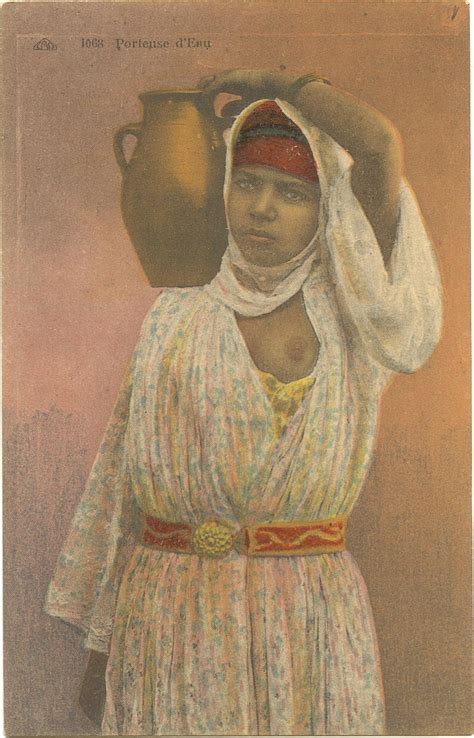 lot antique vintage postcard nude female morocco
