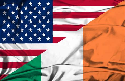 Waving Flag Of Ireland And Usa Berardi Immigration Law