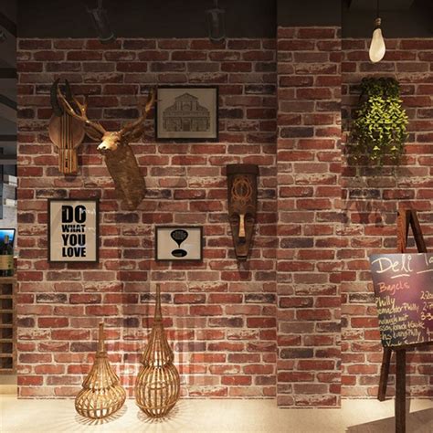 This account has been suspended. Rustic Vintage 3D Faux Brick Wallpaper Roll Vinyl PVC ...