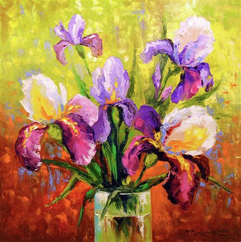 Bouquet Of Irises Painting By Olha Darchuk Pixels