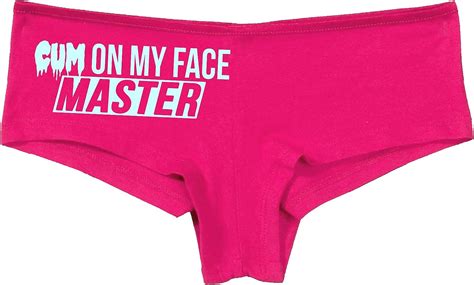 Knaughty Knickers Cum On My Face Master Cumslut Cumplay Hot Pink Underwear At Amazon Womens