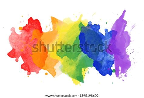 Watercolor Rainbow Spots Isolated Background Abstract Stock