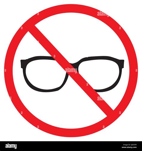 No Glasses Sign On White Background Restriction Icon Prohibiting Sign