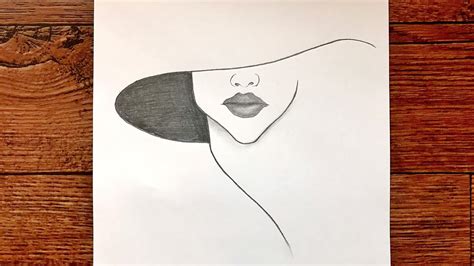 Kolay Şapkalı Kız Çizimi Yeni Başlayanlar İçin Çizim Karakalem