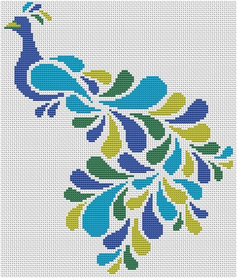 abstract peacock cross stitch pattern pdf peacock cross stitch chart embroidery chart artwork