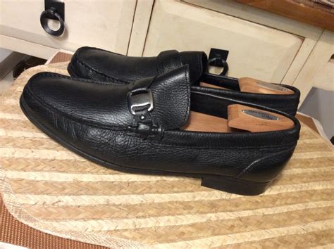 Sandro Moscoloni Men S Black Pebble Leather Loafer Slip On Sz Us D