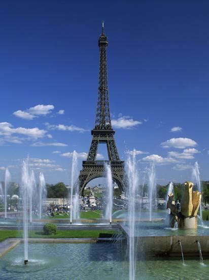 Eiffel Tower With Water Fountains Paris France Europe Photographic
