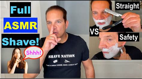 Full Asmr Shave Safety Razor Vs Straight Razor Youtube