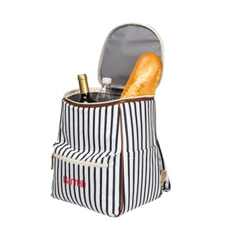 Personalized Striped Backpack Cooler