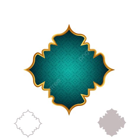 Gambar Bingkai Islami Dengan Latar Belakang Biru Gradien Dan Perbatasan