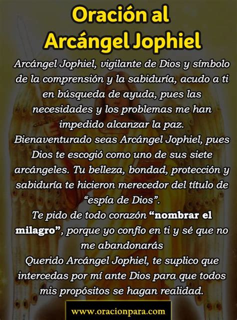 Oracion Al Arcángel Jofiel Para Obtener Sabiduria En Los Estudios En