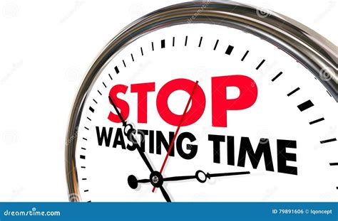 Stop Wasting Time Clock Lost Minutes Hours Stock Illustration