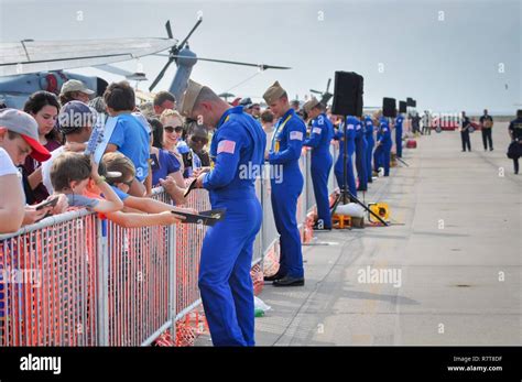 Member Of The Us Navys Blue Angels Meet And Sign Autographs For Fans