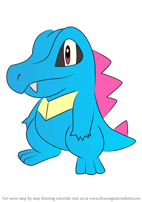 How To Draw Totodile From Pokemon Pokemon Step By Step