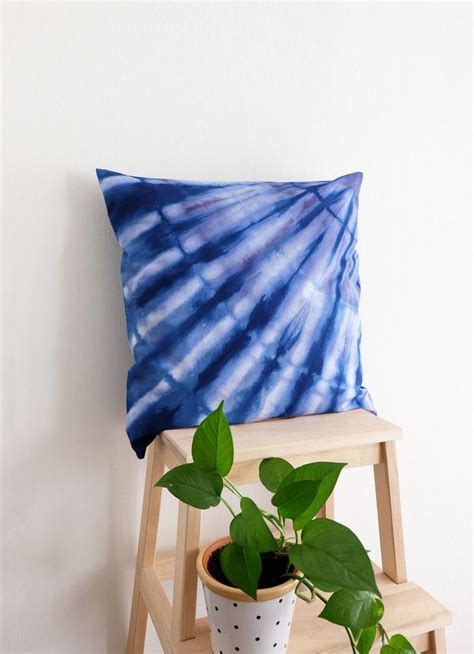 Blue Stripe Tie Dye Pillow Case Handmade Pillow Standard 20 Etsy