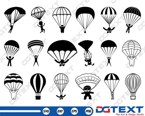 Parachute Svg Parachute Vector Silhouette Cricut File Etsy