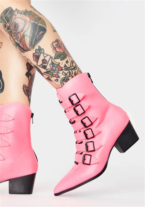 Strange Cvlt Pink Coven Boots Dolls Kill