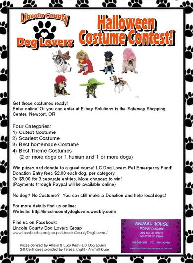 Halloween Costume Contest Lincoln County Dog Lovers