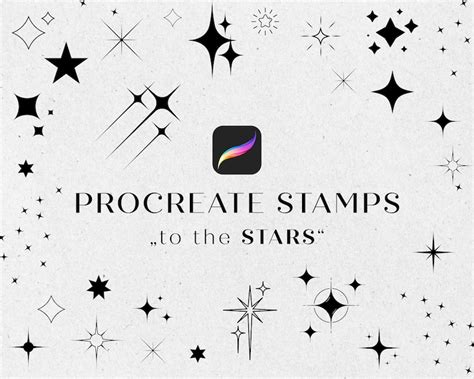 36 Procreate Star Stamps And Brushes Cute Glitter Decorative Etsy