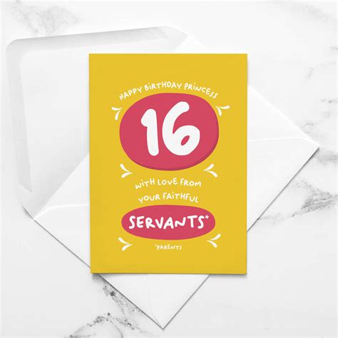 Funny 16th Birthday Card Daughter By Paperjam Print Co