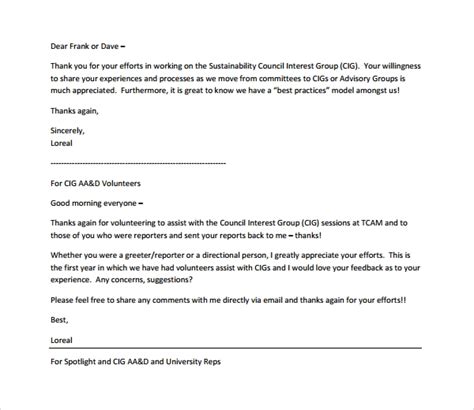 Free 14 Sample Volunteer Thank You Letter Templates In Pdf Ms Word