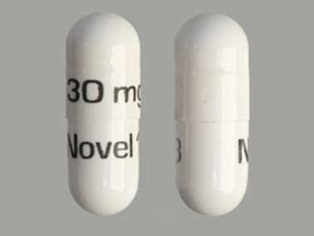30 mg Novel 123 Pill Images (White / Capsule-shape)
