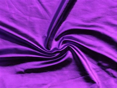 Mjtrends Metallic Foil Spandex Metallic Purple