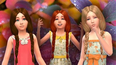 Mystufforigin Braiding Hair For Girls Sims 4 Hairs Sims 4 Children