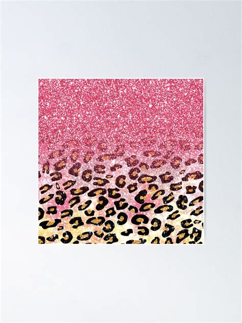 Bubble Gum Pink Faux Glitter Leopard Animal Print Poster For Sale By