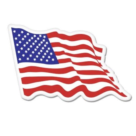 American Flag Waving Vinyl Sticker Decal Select Size