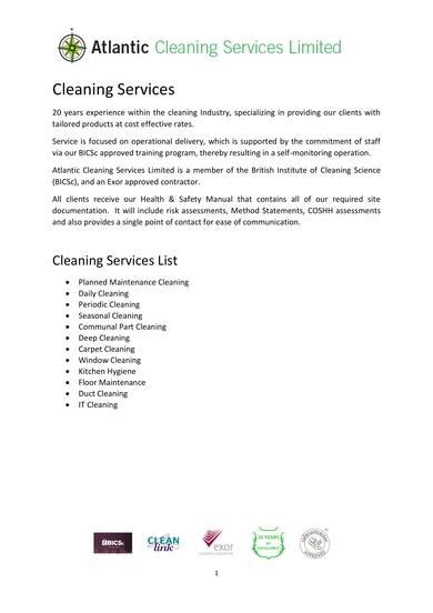 Free 9 Cleaning Company Profile Samples In Pdf Ms Word