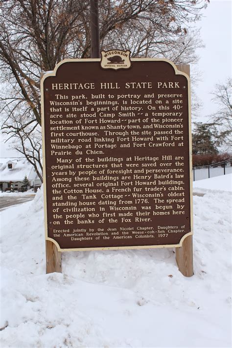Wisconsin Historical Markers Marker 239 Heritage Hill State Park
