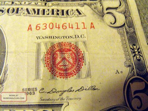 Value 5 Dollar Bill 1963 Red Ink New Dollar Wallpaper Hd Noeimageorg