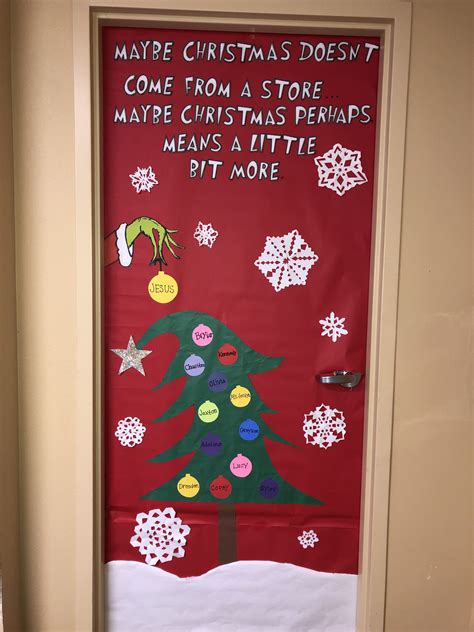 the grinch classroom christmas door ldquo maybe christmas doesn t come door decorations