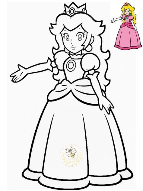 Dibujo De Princesa Peach 05 De Super Mario Bros Para Colorear Porn Sex Picture