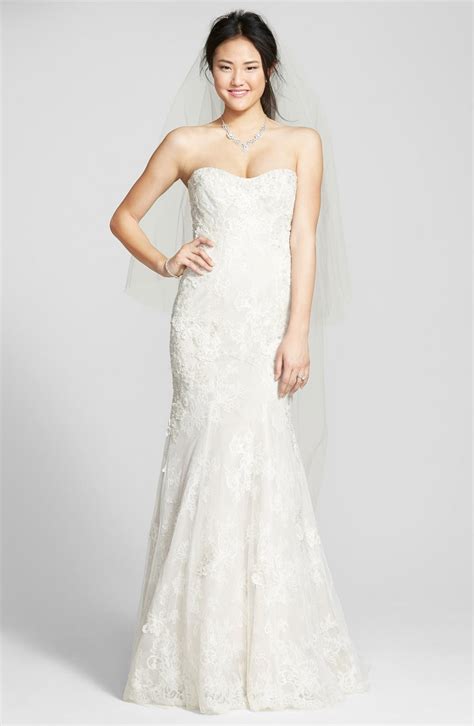 Bliss Monique Lhuillier Strapless Beaded Lace Trumpet Gown Nordstrom