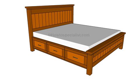 How To Build A Bed Frame With Drawers Howtospecialist How To Build