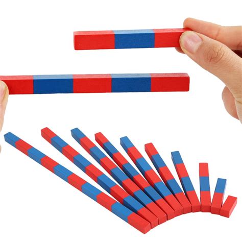 Children Montessori Numerical Rods Red And Blue Rods Bar Math Toy